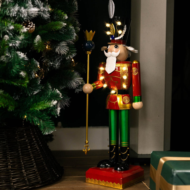 Deluxe In Lit Metal Christmas  Hand Painted Nutcracker 80cm