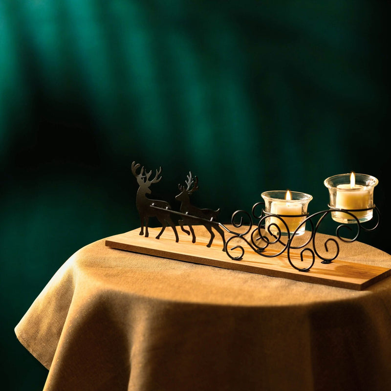 Reindeer 2pc Candle Holder