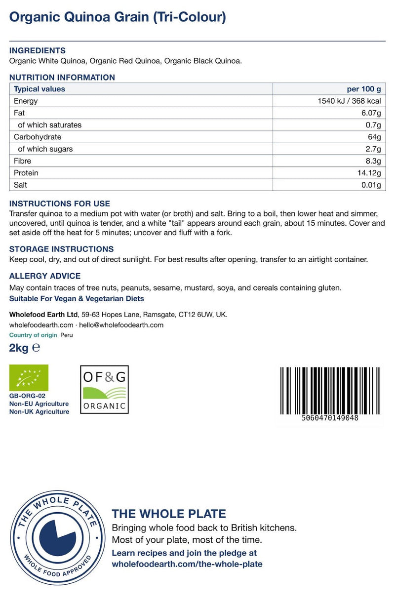 Organic Quinoa Grain (Tri - Colour)