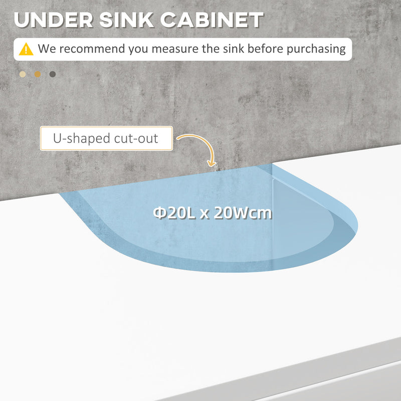 kleankin Bathroom Pedestal Under Sink Cabinet  Storage Shelves, Door, White