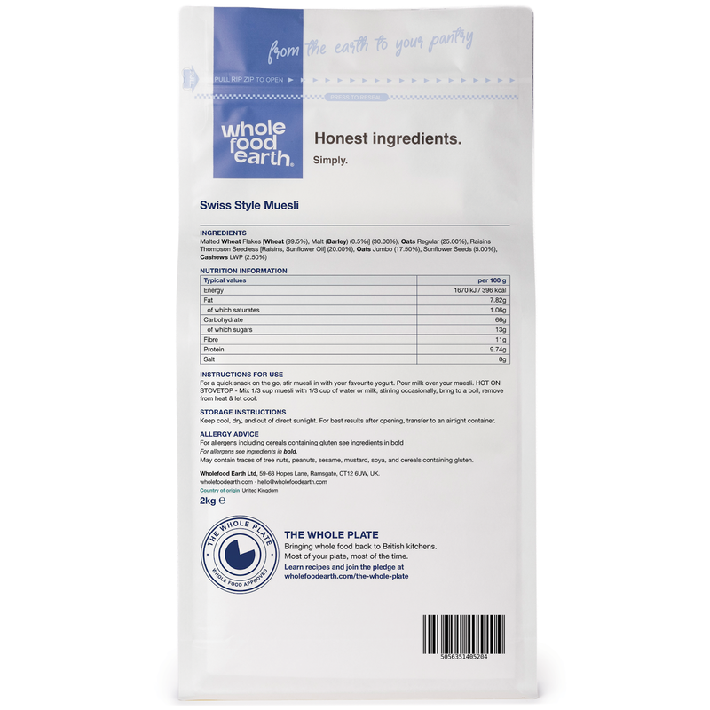 Swiss Style Muesli - A Blend of Flakes with Dried Fruit & Nuts