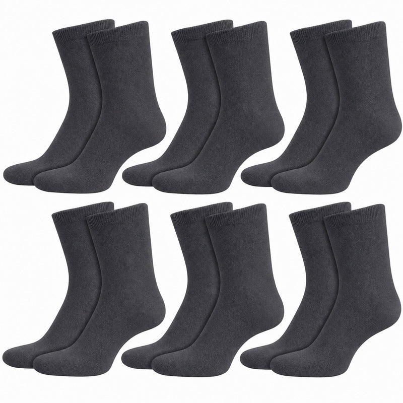 12 Pairs Kids Cotton School Socks Breathable Durable Ankle Socks Boys Girls Uniform Navy Grey Black White Sizes 2 to 12 by Sock Stack