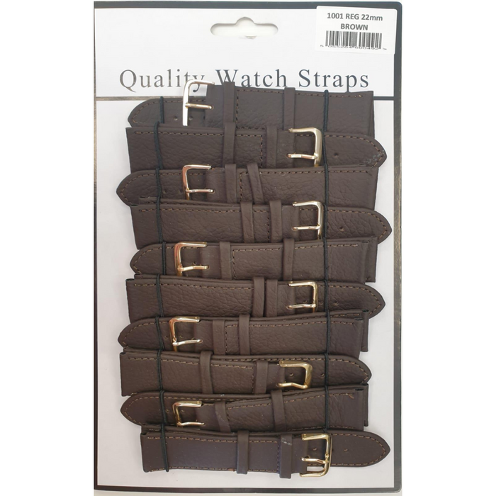 Brown Leather Watch Straps Pk10 size 24mm 1001BK
