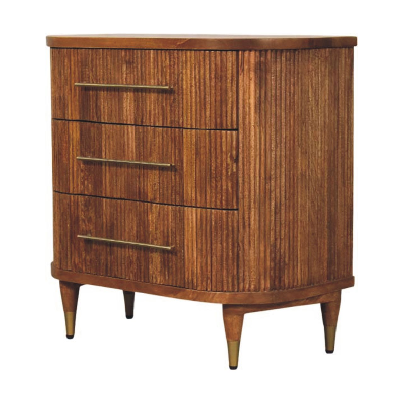 Artisan Furniture Emerson Ribbed Chest, 3 Drawers, Brown