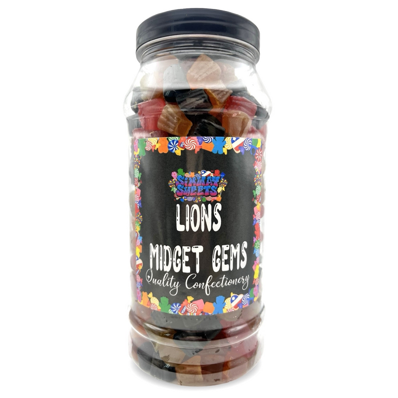 Traditional Lion Midget Gems Retro Sweets Gift Jar - 810g