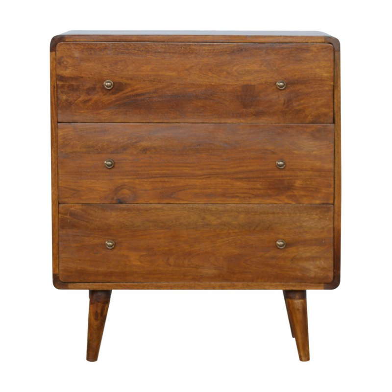 Artisan Furniture Solid Wood Curved Chestnut Chest