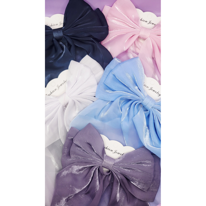 Organza Bow Knot Hair Bow Clip Slide Pack of 24