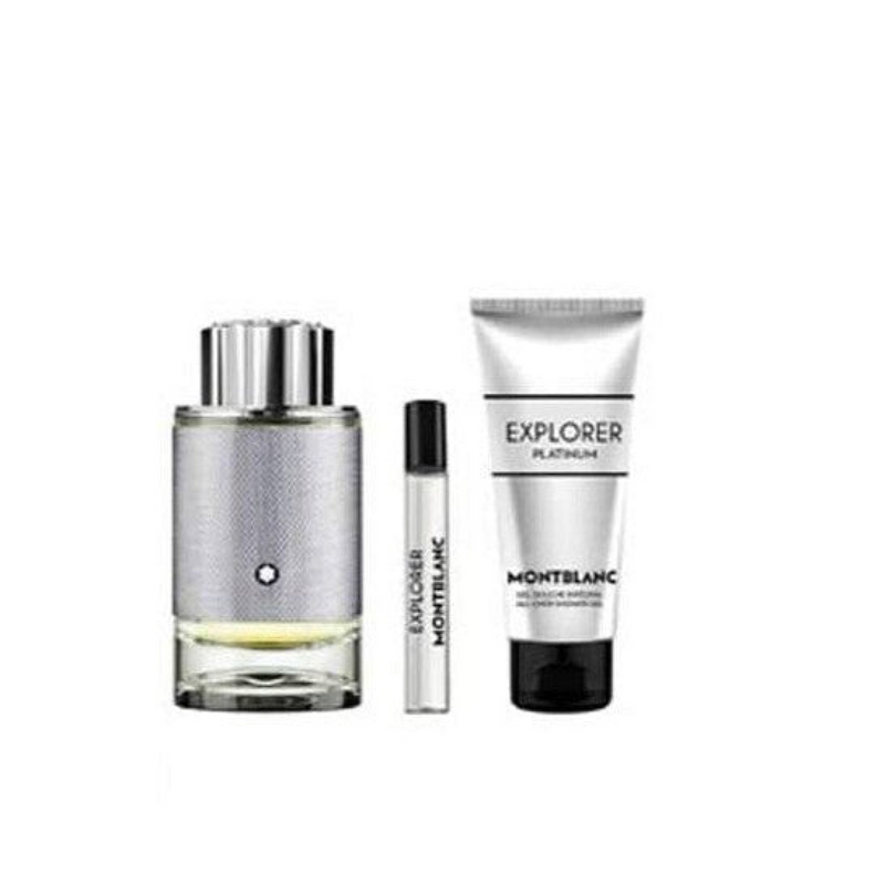 Montblanc Explorer Platinum Gift Set (Eau De Parfum Spray 100ml  Shower Gel 100ml  Eau De Parfum Spray 7.5ml)