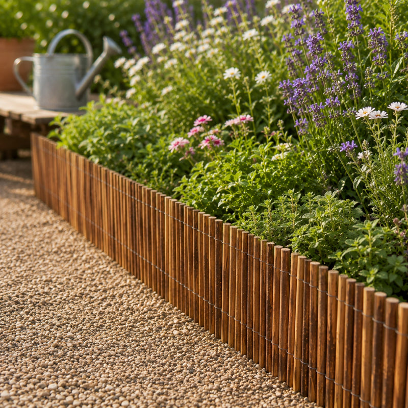 Large Natural Willow Garden Edging Roll