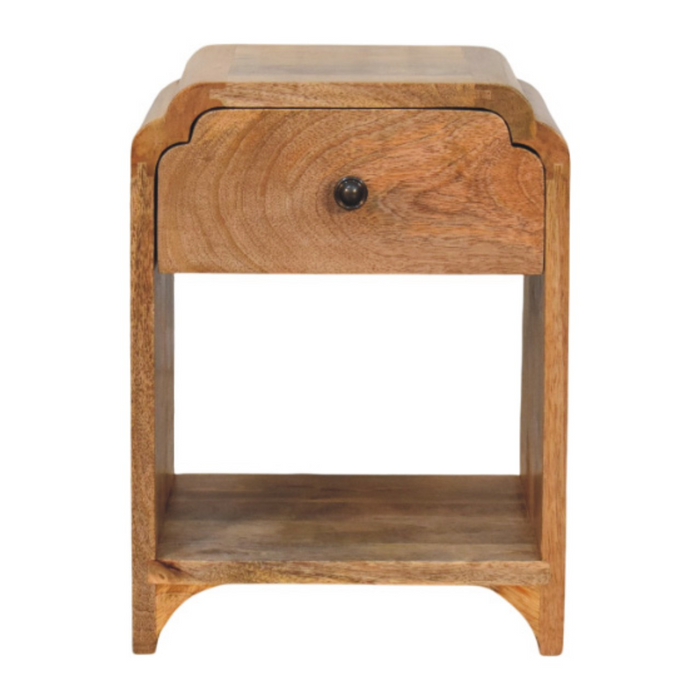 Artisan Furniture Solid Wood Newton Mini Oak-ish Nightstand with a drawer and open shelf