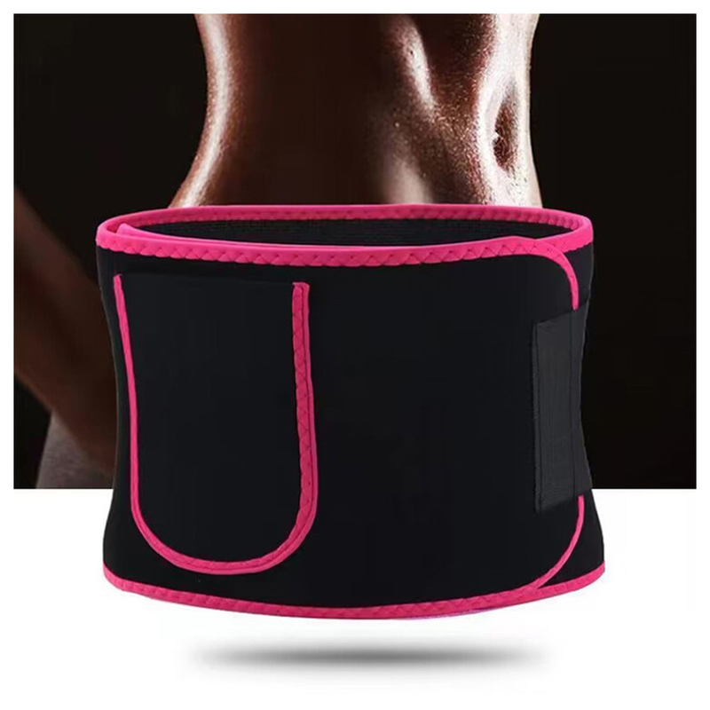 Waist Trimmer Belt Sport Workout Shaper Burner Slimming Belt W/ Phone Pocket Pink-Black