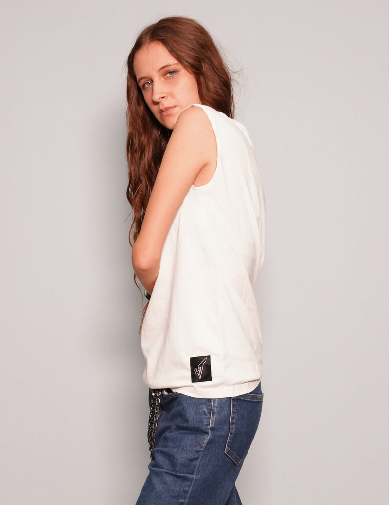 'We're into Chaos' Vest in Ecru