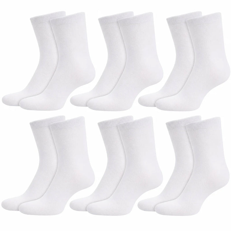 12 Pairs Kids Cotton School Socks Breathable Durable Ankle Socks Boys Girls Uniform Navy Grey Black White Sizes 2 to 12 by Sock Stack