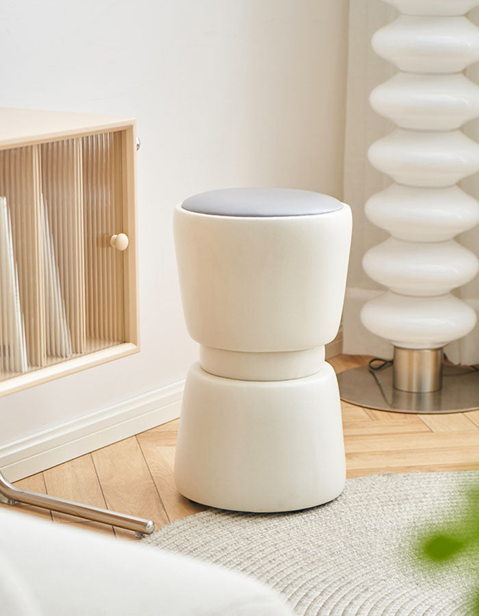 LeisureMod Modern Boyd Dressing Table Stool, Leather
