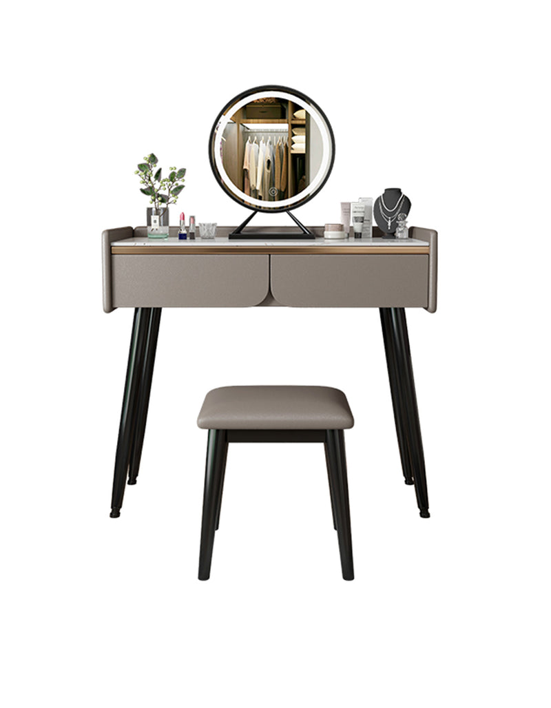 Tulip Dressing Table With LED Mirror And Stool