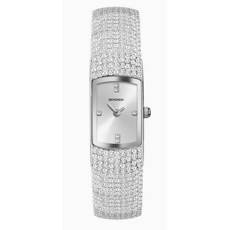 Sekonda Ladies Bling Silver Case & Alloy Bracelet with Silver Dial Watch 40464