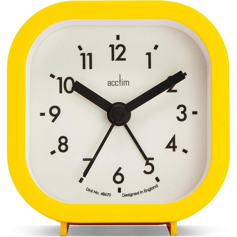 Acctim Robyn Mini Bedside Yellow Alarm Clock 16301