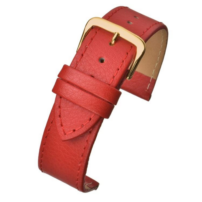 Red Buffalo Grain Leather Watch Strap 16mm