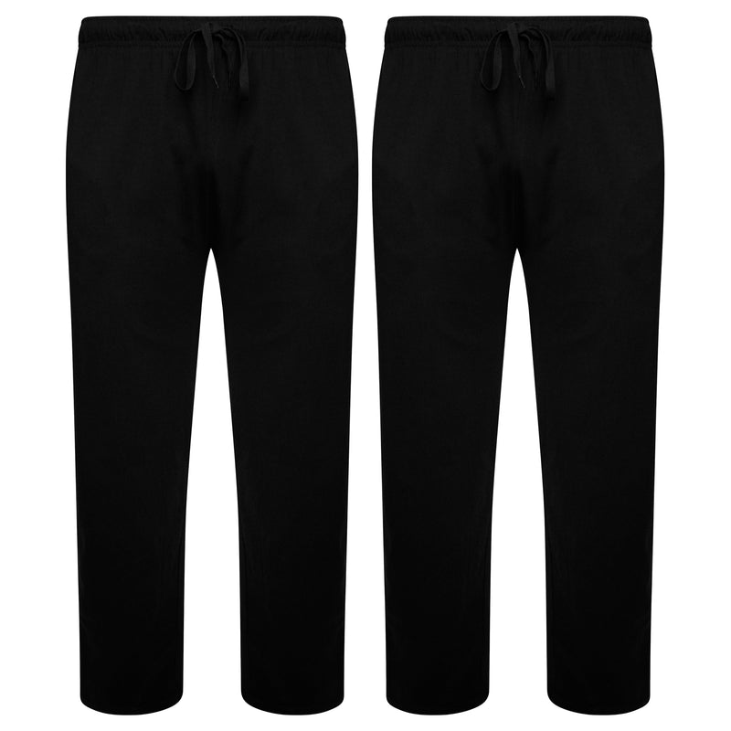 2 Pack Men's Cotton Lounge Bottoms Stretchable PJ Pants Available in Black Navy Grey Durable and Cozy Loungewear Medium to 5X-Large by Sock Stack