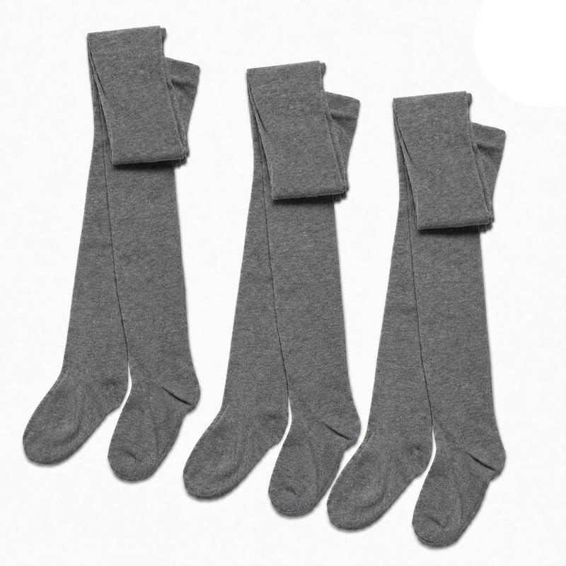 3 Pairs Girls Cotton Lycra Back To School Tights Cotton Rich Long Socks Stylish Comfortable Durable For Uniforms Everyday Wear Ages 3-12 Years by Sock Stack
