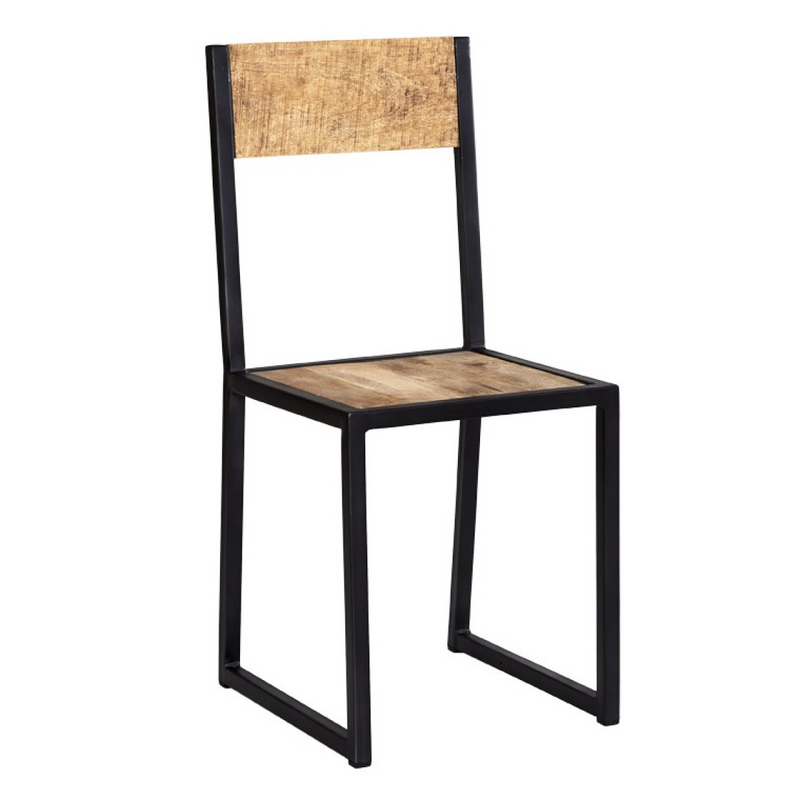 Cosmo Industrial Metal & Wood Dining Chair (Set of 2)