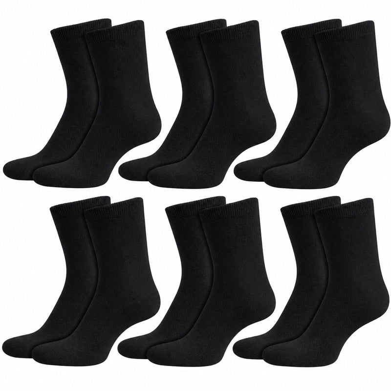 12 Pairs Kids Cotton School Socks Breathable Durable Ankle Socks Boys Girls Uniform Navy Grey Black White Sizes 2 to 12 by Sock Stack