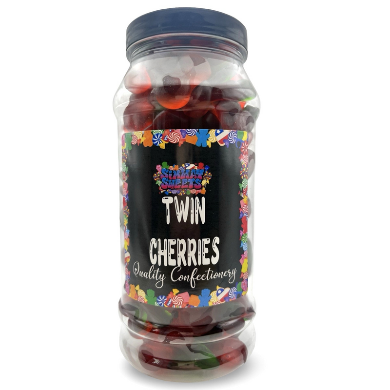 Twin Cherries Jelly Gummy Retro Sweets Gift Jar - 805g