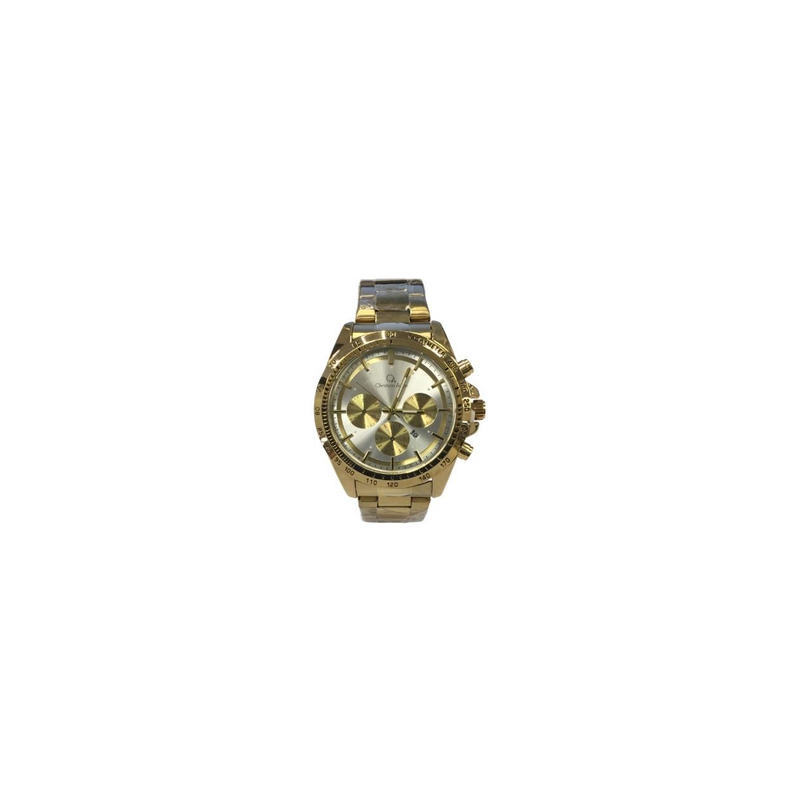 Christyan Arden Mens New FK Fashion Dated Multi Eye White Dial Analogue Gold Metal Bracelet Strap Watch