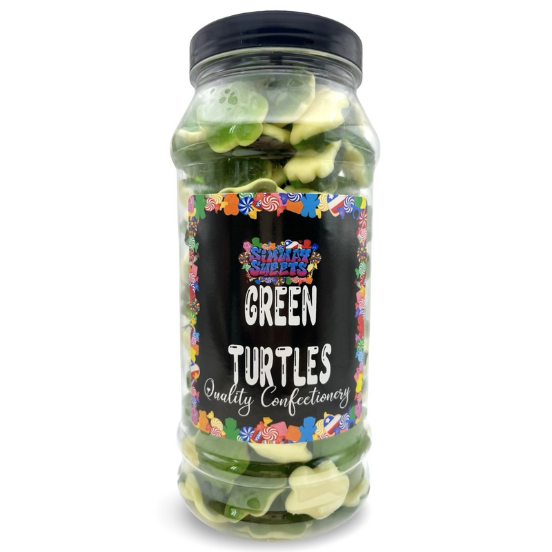 Gummy Green Turtles Retro Sweets Gift Jar - 760g
