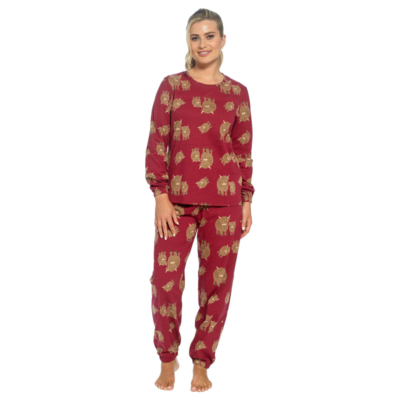 Women's Cotton Soft Pyjama Set with Elasticated Patterned Bottoms Ultimate Nightwear and Cosy Loungewear Multiple Sizes by Daisy Dreamer