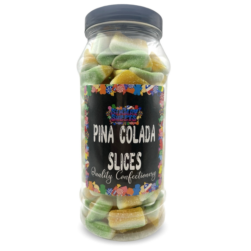 Pina Colada Slices Retro Fizzy Gummy Sweets Gift Jar - 660g