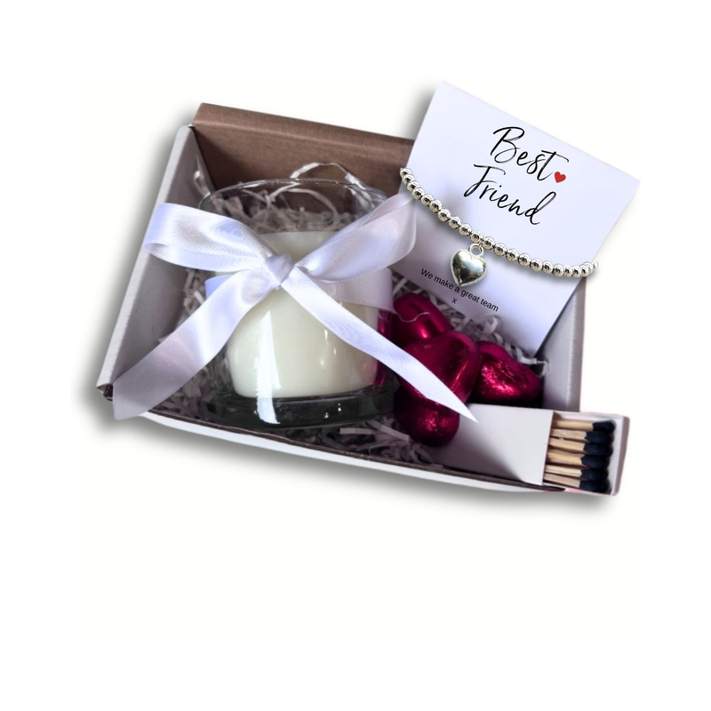 Small Best Friend Gift Hamper | Bracelet, Chocolates & Candle