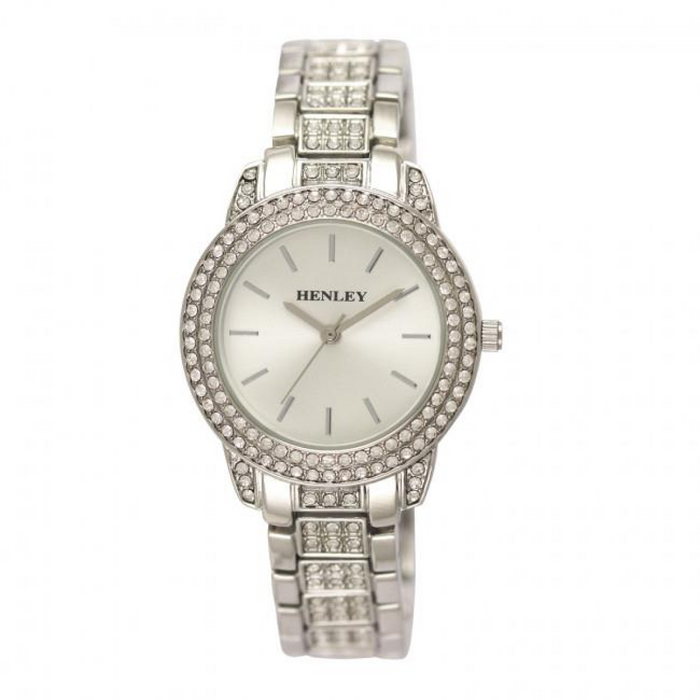 Henley Ladies Bling Diamante crystals Silver Tone Bracelet Watch H07275.24