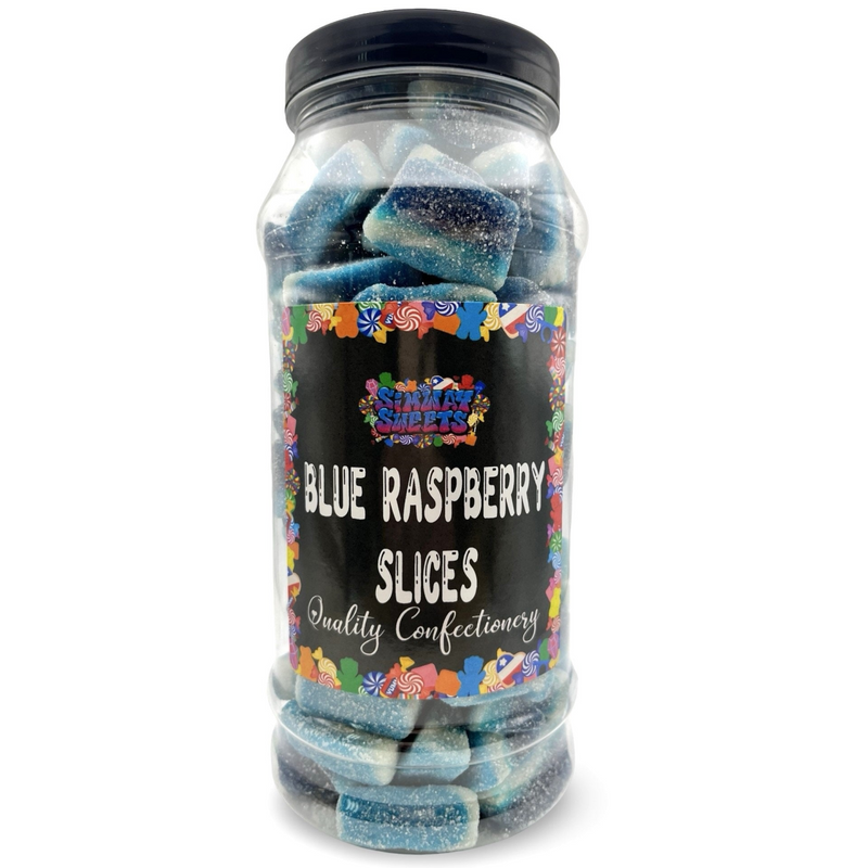 Fizzy Blue Raspberry Slices Fizzies Retro Sweets Gift Jar - 700g