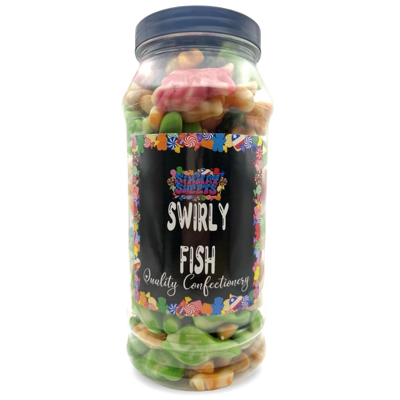 Swirly Fish Jelly Gummy Retro Sweets Gift Jar - 780g
