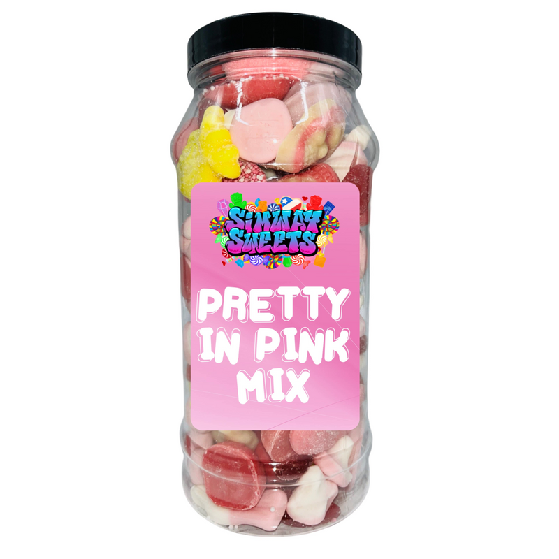 Pretty In Pink Mix Sweet Gift Jar Sweets