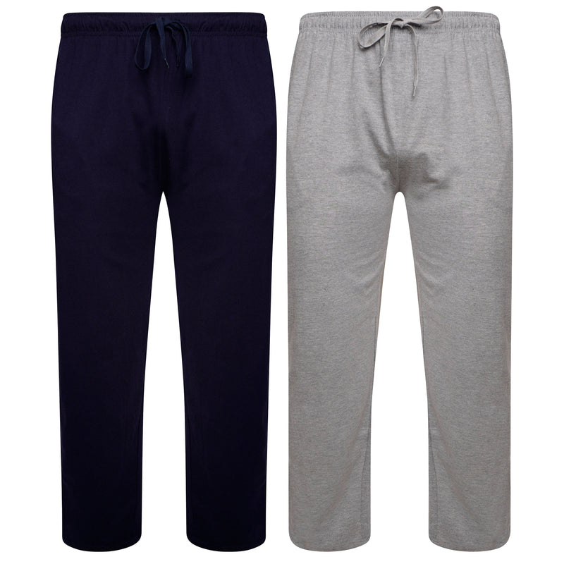 2 Pack Men's Cotton Lounge Bottoms Stretchable PJ Pants Available in Black Navy Grey Durable and Cozy Loungewear Medium to 5X-Large by Sock Stack