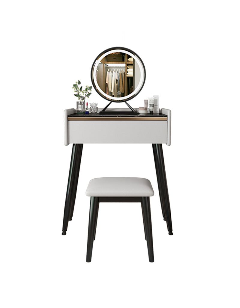 Tulip Dressing Table With LED Mirror And Stool