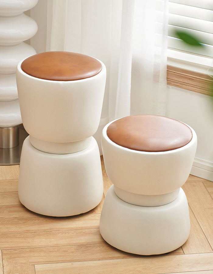 LeisureMod Modern Boyd Dressing Table Stool, Leather
