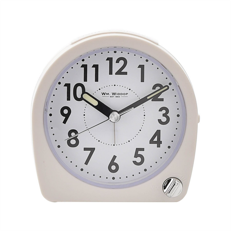Wm. Widdop Round Alarm Clock Light, Snooze, Sweep - White