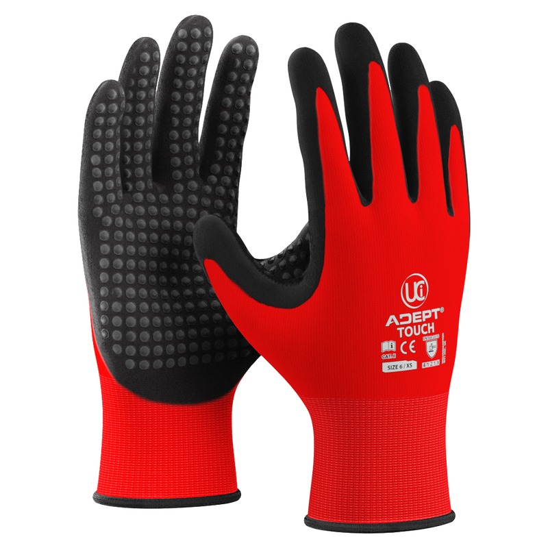 Adept Touch Screen Grip Nitrile Gloves (10 Pack)