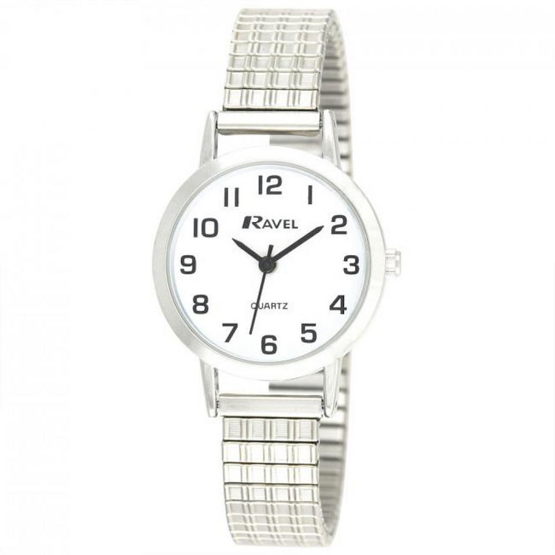 Ravel Womens Chrome/White Dial Watch R0201.01.2S
