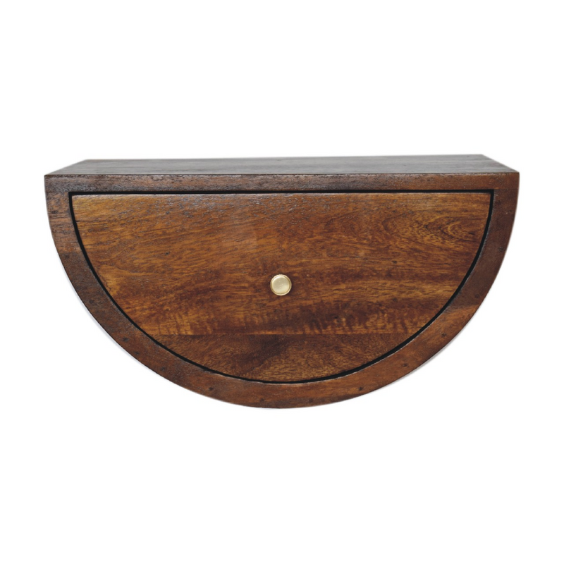 Artisan Furniture Solid Wood Chestnut Crescent Floating Bedside