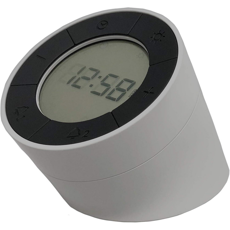 Acctim Jowie Dual Digital Alarm Clock/Nightlight Superbrite with Light Touch Sensor Grey