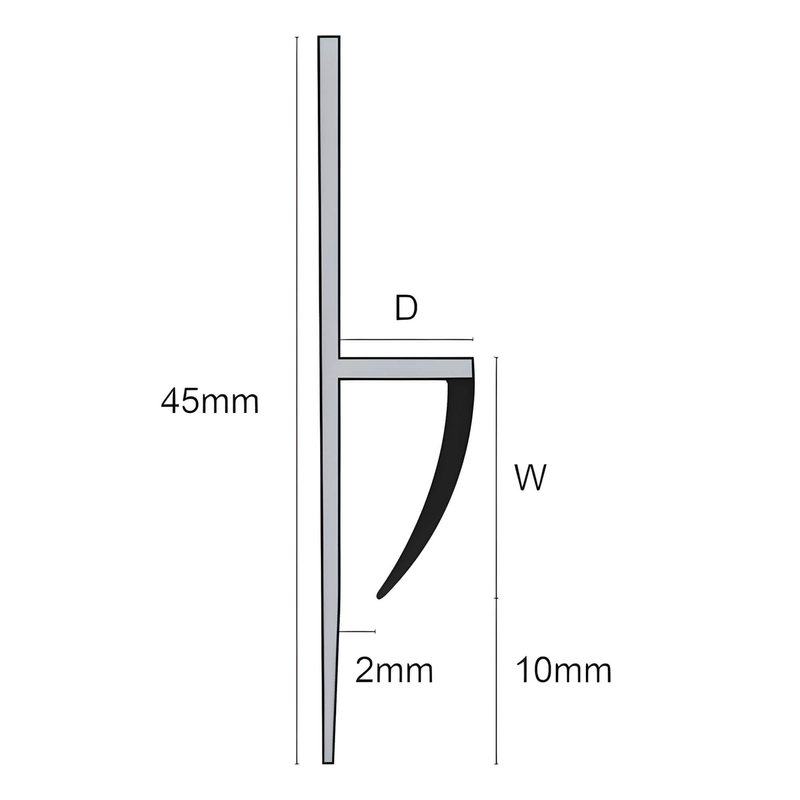 EFU Flexible Face PVC Tile Trim - Co-Extruded UPVC for Vinyl Flooring