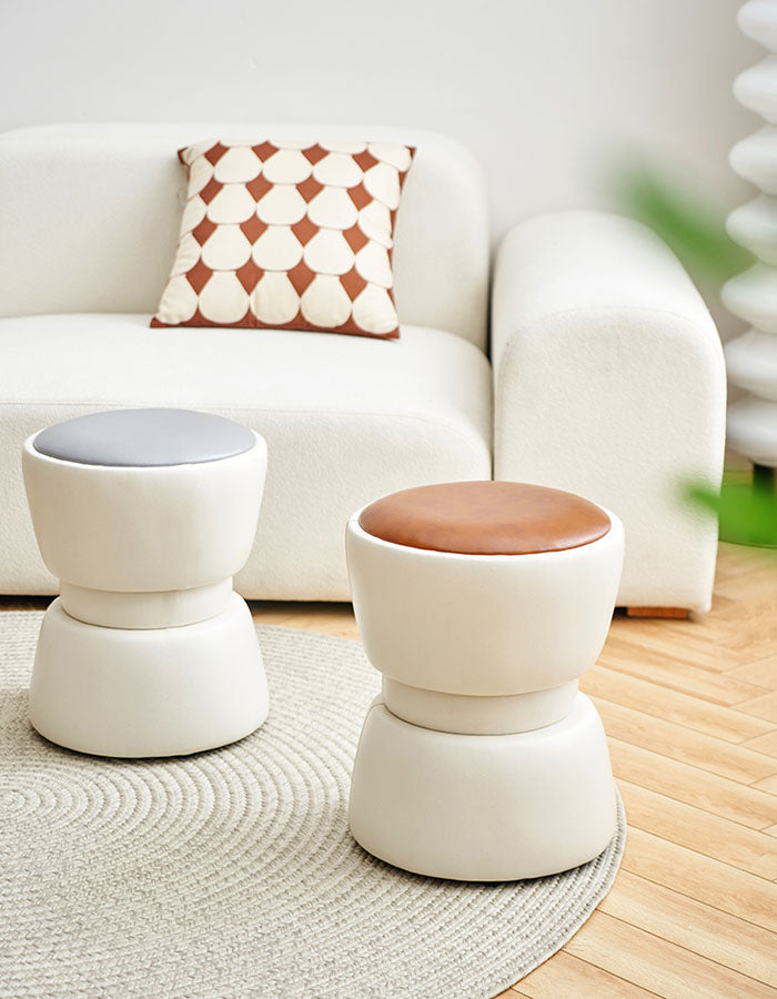 LeisureMod Modern Boyd Dressing Table Stool, Leather