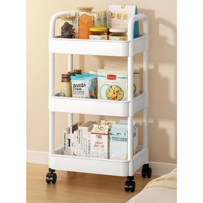 3 Tier Storage Trolley Cart on Wheels Kitchen Bathroom Laundry Rolling Rack