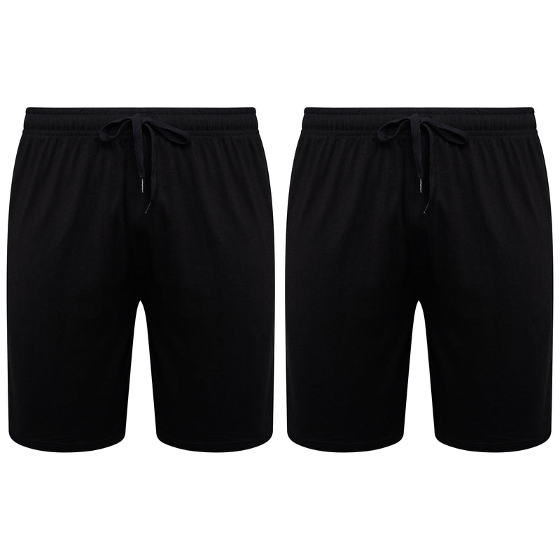 2 Pack Men's Cotton Lounge Shorts Stretchable Available in Black Navy Grey Durable and Cozy Loungewear Medium to 5X-Large by Sock Stack