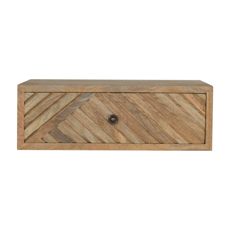 Artisan Furniture Solid Wood Floating Line Carved Bedside