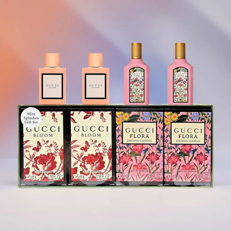 Gucci Bloom & Flora Miniature Gift Set (Eau De Parfum 5ml x2  Eau De Parfum 5ml x2)